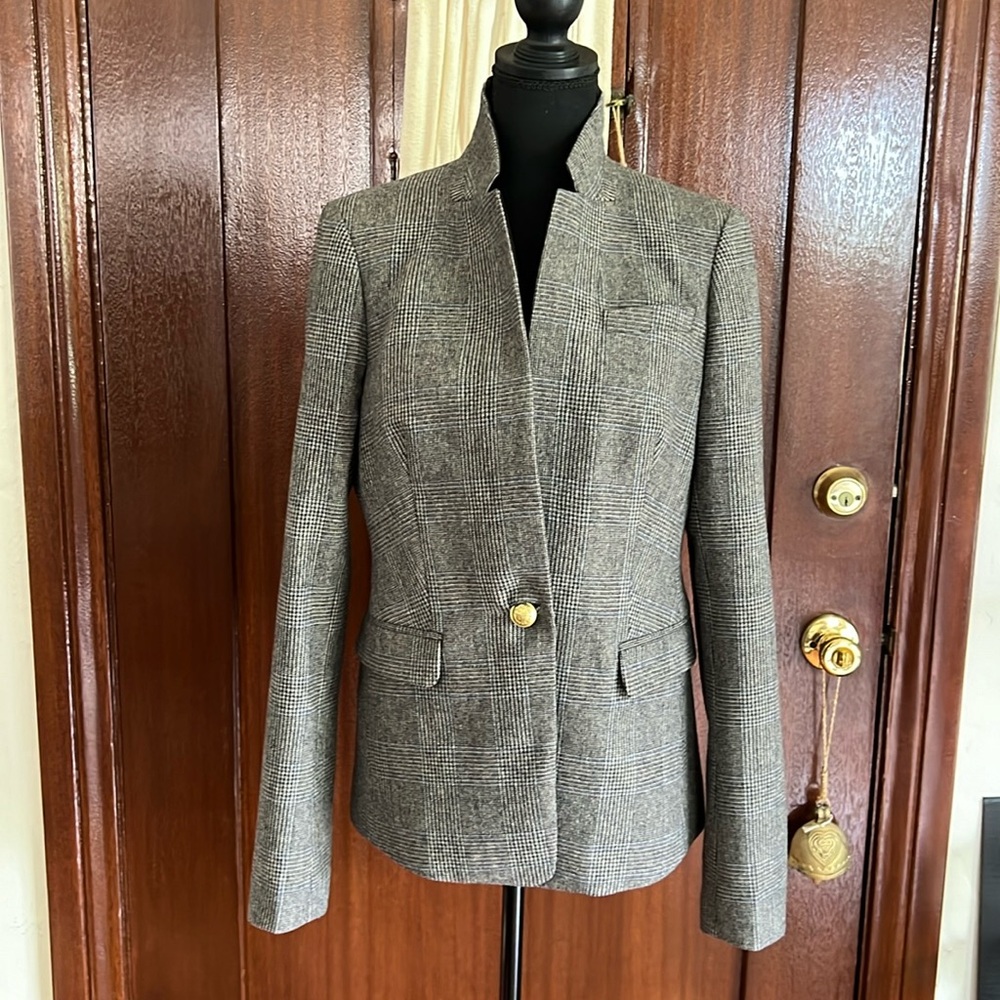 J. Crew Gray Plaid Blazer